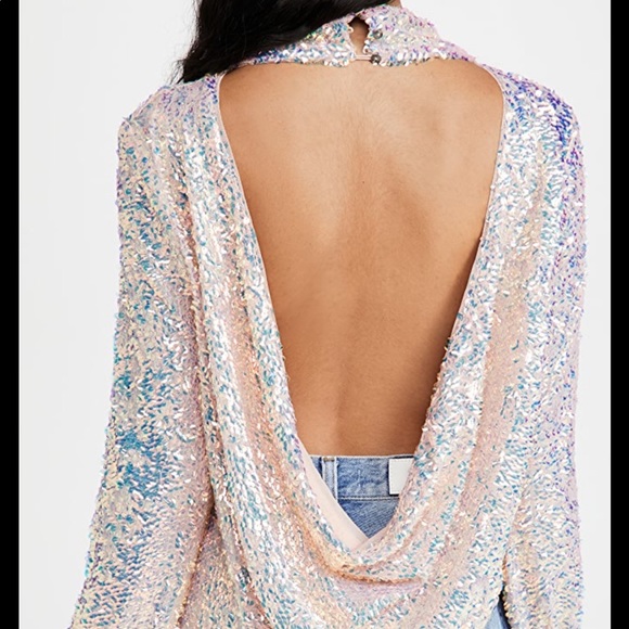 Free People Pink/Metallic Moonstruck Top! Sold out on FP!! - Picture 2 of 9